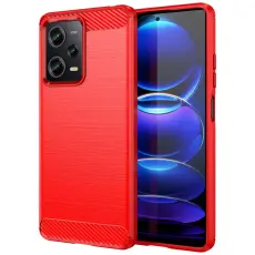 Xiaomi Redmi Note 12 Pro 5G Skal Borstad St&aring;l Textur R&ouml;d