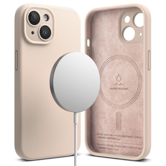 Bild 2, Ringke iPhone 15 Skal MagSafe Silikon Pink Sand