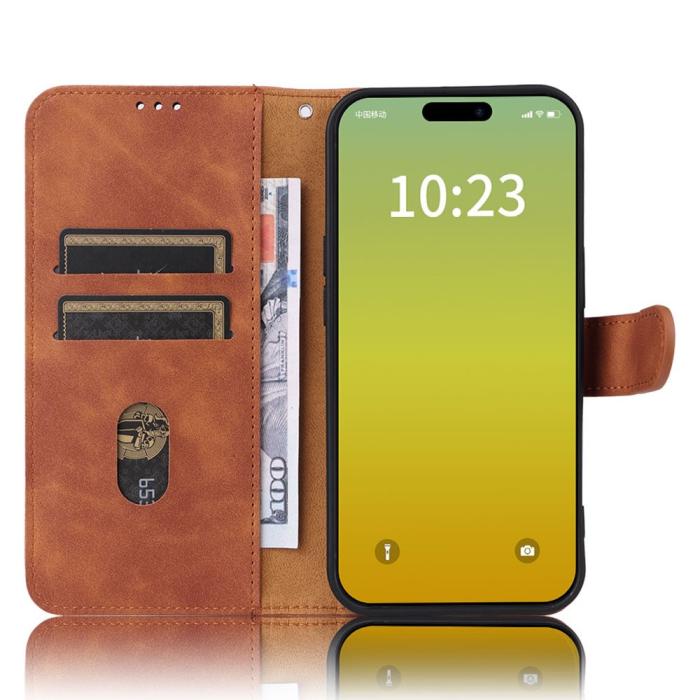 Bild 2, iPhone 15 Plus Fodral Skin Touch Brun