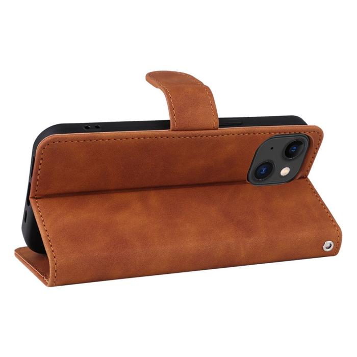 Bild 4, iPhone 15 Plus Fodral Skin Touch Brun