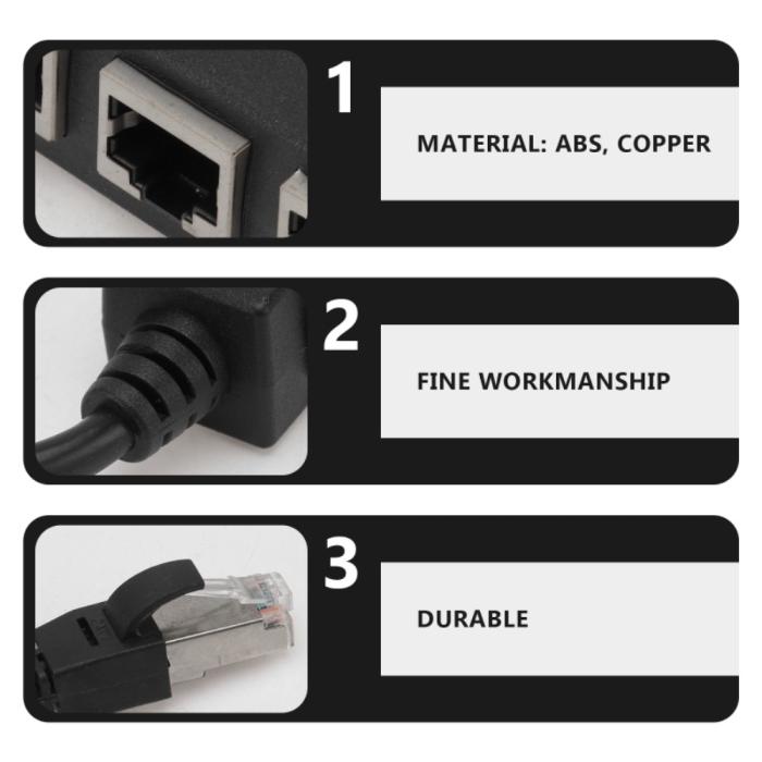 Bild 4, 4in1 RJ45 Hubb/Nätverksadapter Svart