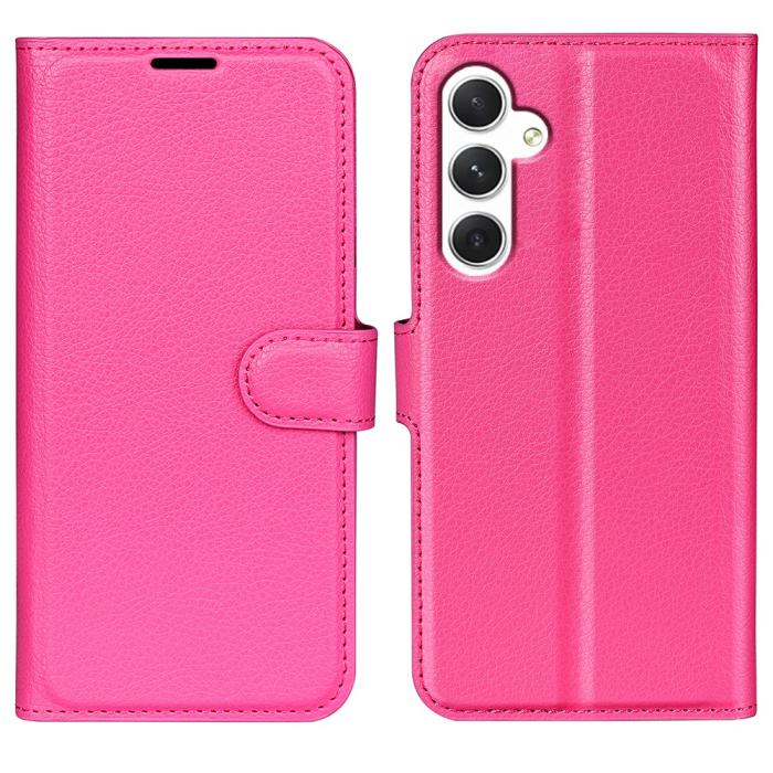 Bild 1, Samsung Galaxy S24 Fodral Litchi Läder Rosa