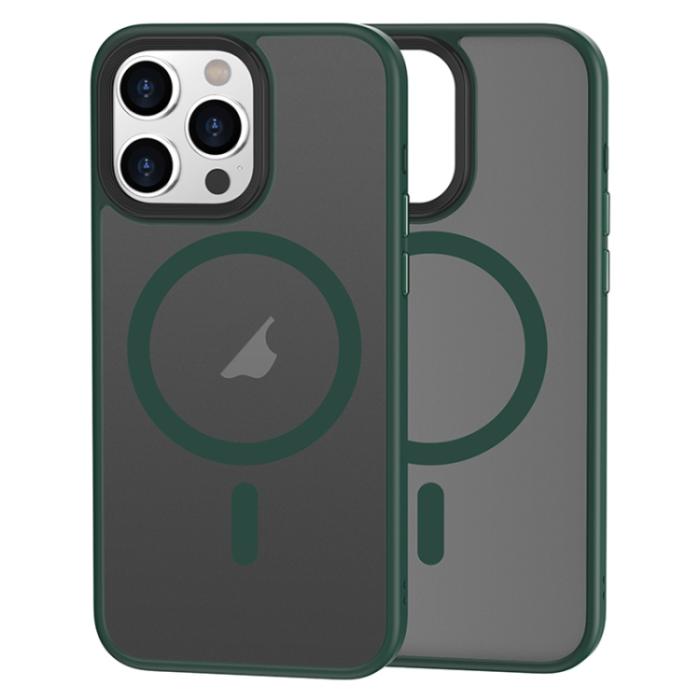 Bild 1, iPhone 15 Pro Max Skal MagSafe Frosted Shield Grön