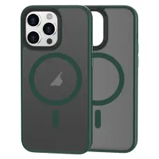 iPhone 15 Pro Max Skal MagSafe Frosted Shield Gr&ouml;n