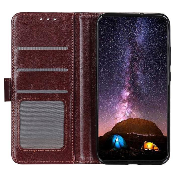 Bild 2, Samsung Galaxy S24 FE Fodral Crazy Horse Retro Brun