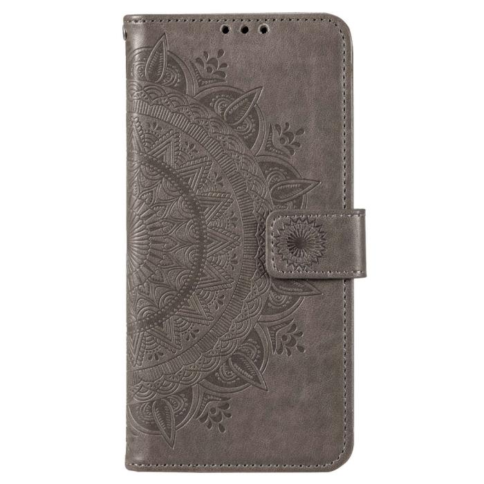 Bild 4, Motorola Moto E22i Fodral Mandala Läder Grå