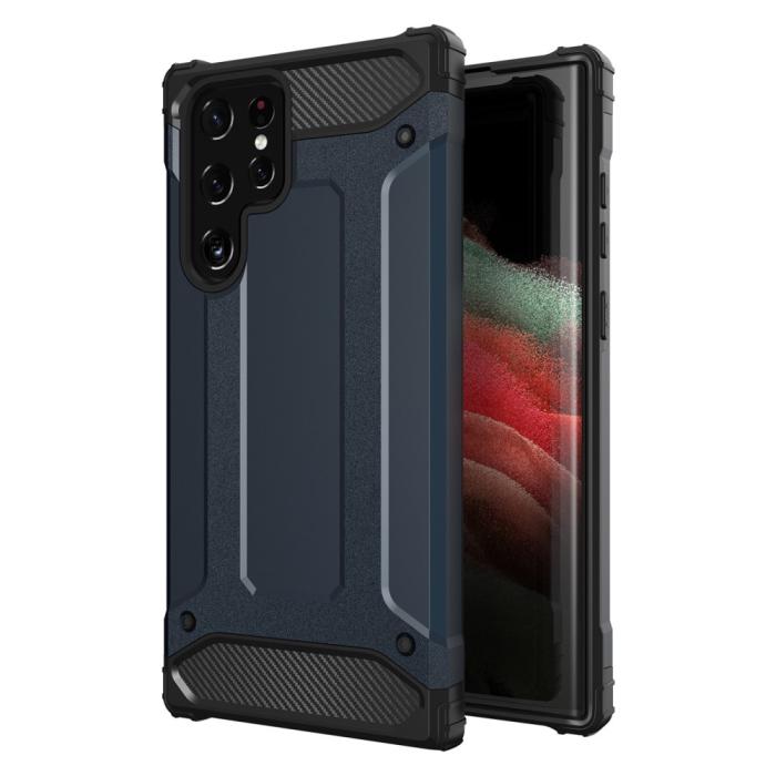 Bild 2, Samsung Galaxy S23 Ultra Skal Shockproof Hybrid Armor Mörk Blå