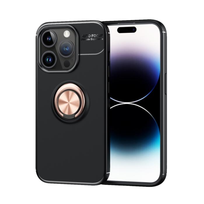 Bild 1, iPhone 15 Pro Skal Ring Svart/Roséguld