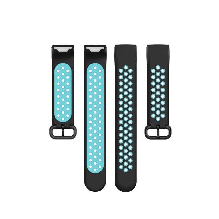 Bild 5, Fitbit Charge 4/3 Silikon Träningsarmband Svart/Cyan
