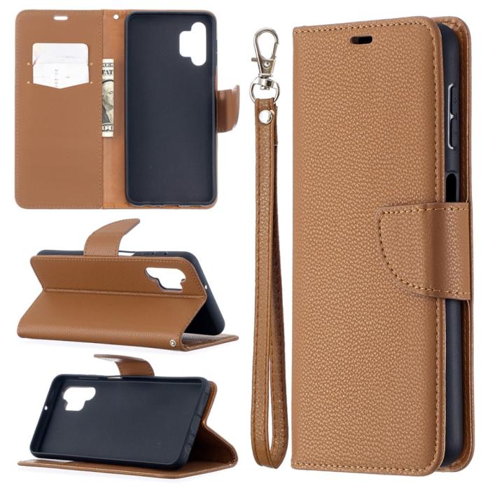 Bild 1, Samsung Galaxy A32 5G - Litchi Shark Fodral - Brun
