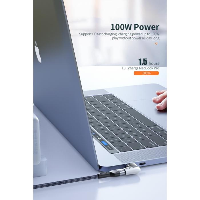 Bild 3, ESSAGER 100W 5A USB-C/USB-C Magnetisk Adapter Svart
