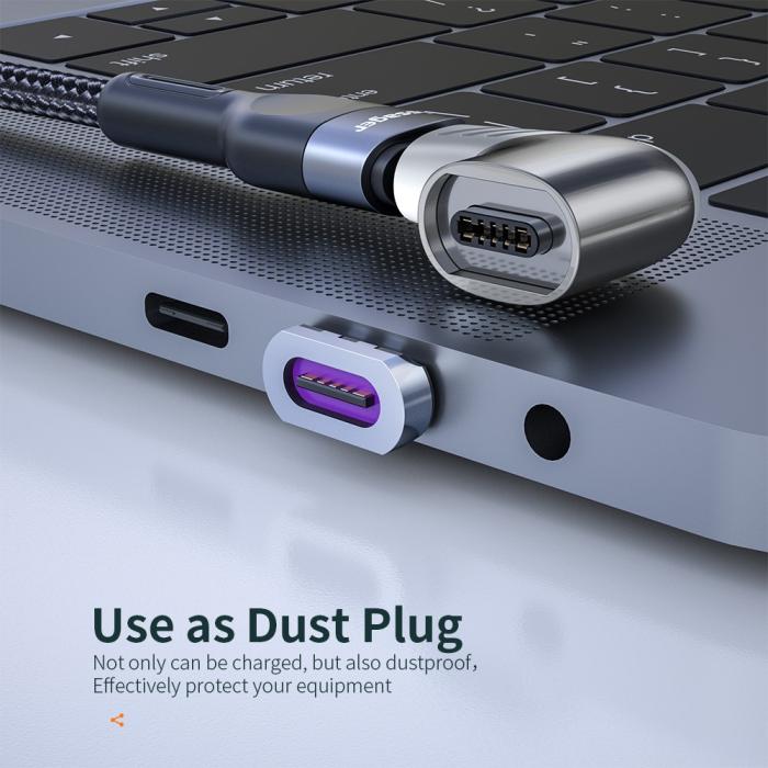 Bild 5, ESSAGER 100W 5A USB-C/USB-C Magnetisk Adapter Svart