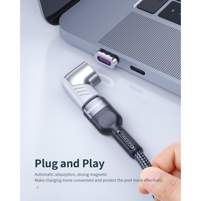 Bild 6, ESSAGER 100W 5A USB-C/USB-C Magnetisk Adapter Svart