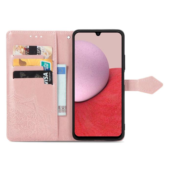 Bild 2, Samsung Galaxy A14 4G/5G Fodral Mandala Läder Roséguld