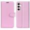 Samsung Galaxy S24 Plus Fodral Litchi Textur Ljus Rosa