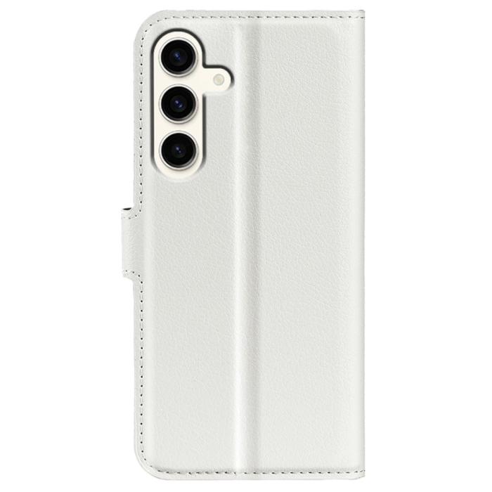 Bild 6, Samsung Galaxy S24 Plus Fodral Litchi Textur Vit