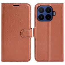 Xiaomi 17T Pro Fodral Litchi L&auml;der Brun