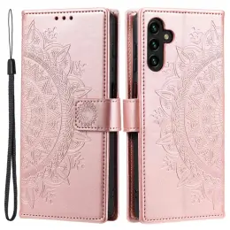 Samsung Galaxy A54 5G Fodral Mandala Läder Roséguld