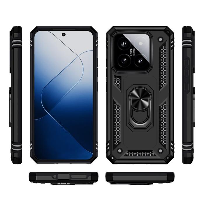 Bild 2, Xiaomi 14 Skal Ring Hybrid Armor Svart