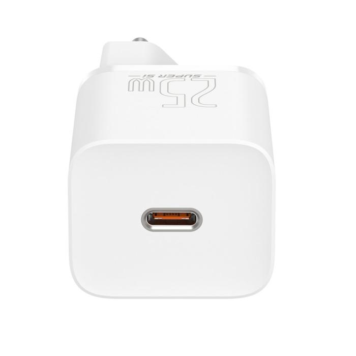 Bild 4, Baseus Super Si 25W PD QC Väggladdare USB-C Vit