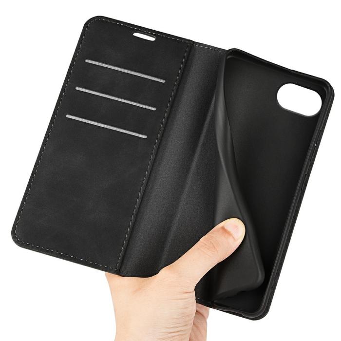 Bild 4, iPhone 17e / 16e Fodral Flip Skin Touch Svart