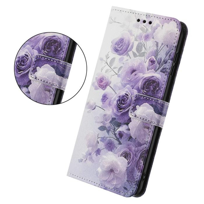 Bild 6, Motorola Edge 70 Fodral Med Tryck Lila Rosor