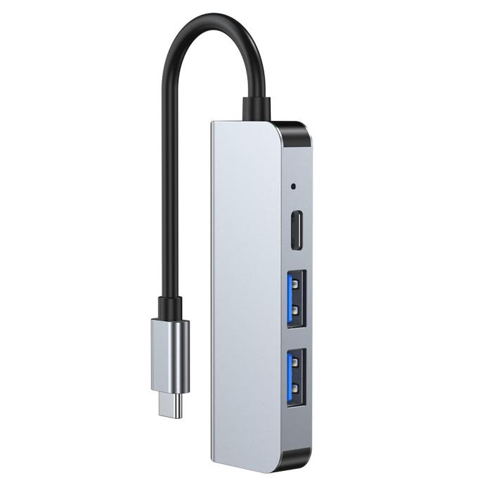Bild 3, Tech-Protect 4in1 USB-C Hub USB-A / HDMI / USB-C Grå