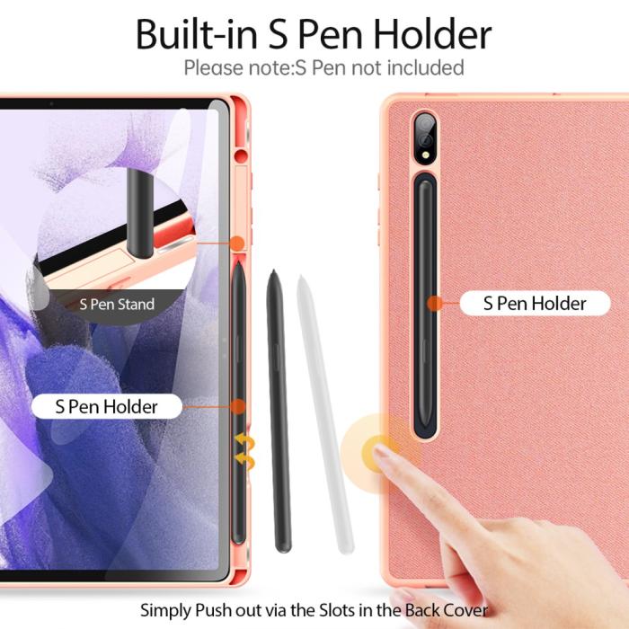 Bild 3, DUX DUCIS Galaxy Tab S9 Plus Fodral DOMO Tri-Fold Roséguld
