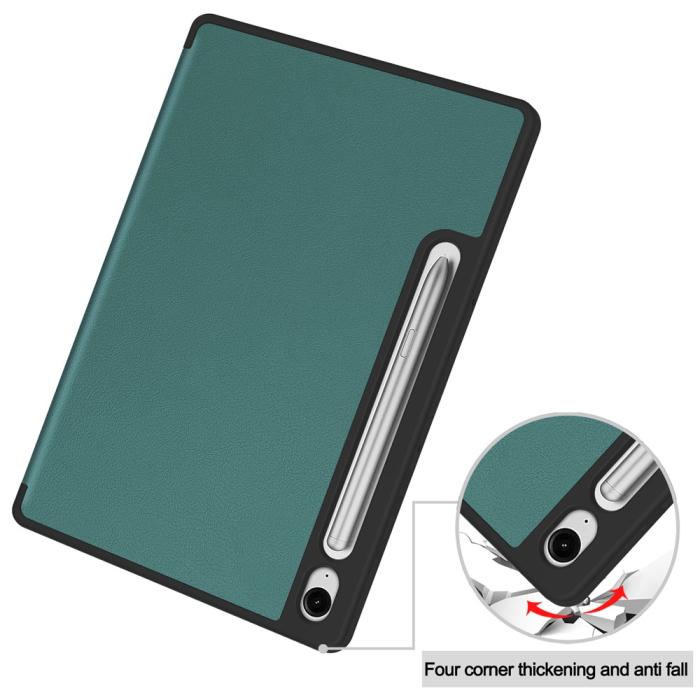 Bild 6, Samsung Galaxy Tab S10 Lite Fodral Tri-Fold Pennhållare Grön