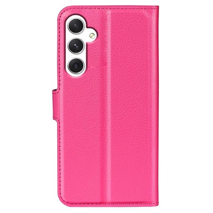 Bild 6, Samsung Galaxy S24 Fodral Litchi Läder Rosa