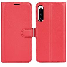 Sony Xperia 10 V Litchi Plånboksfodral Röd