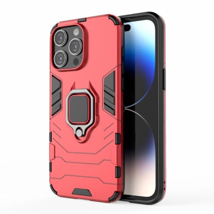 Bild 1, iPhone 15 Pro Max Skal Hybrid Armor Ring Röd