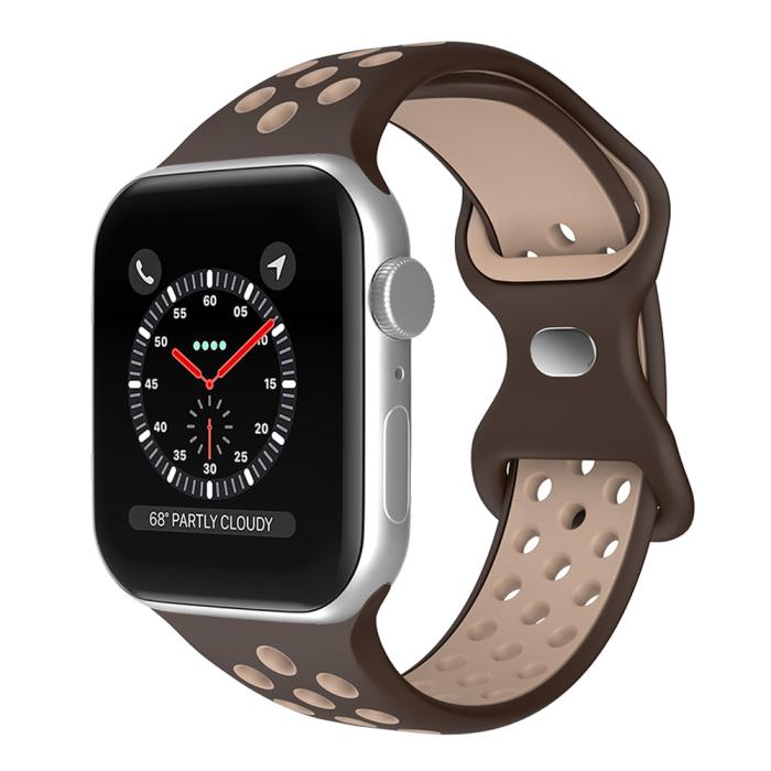 Bild 2, Sportarmband Dual-Color Apple Watch 41/40/38 mm (M/L) Brun