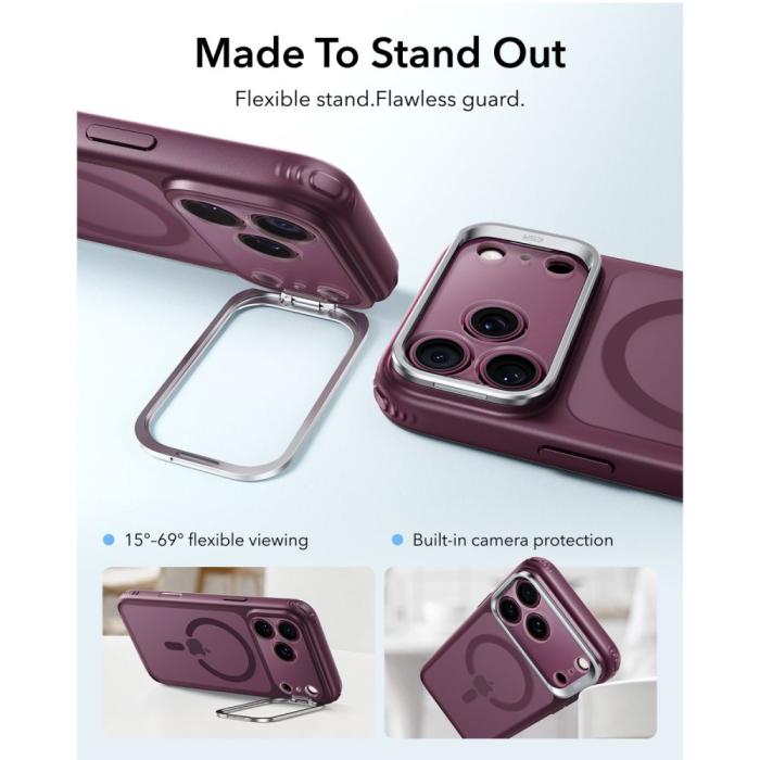 Bild 3, ESR iPhone 18 Pro / 17 Pro Skal MagSafe Frostad Hybrid Kickstand