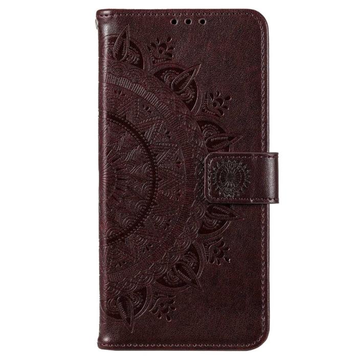 Bild 4, Motorola Moto E22i Fodral Mandala Läder Brun