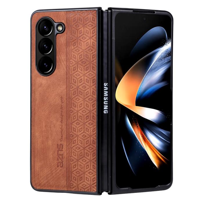 Bild 1, AZNS Galaxy Z Fold 5 Fodral Med Tryck Brun