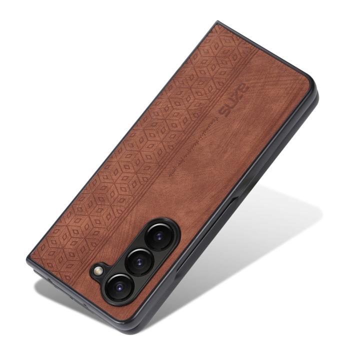 Bild 3, AZNS Galaxy Z Fold 5 Fodral Med Tryck Brun