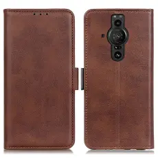 Sony Xperia Pro-I Fodral Läder Med Magnetisk Stängning Brun