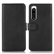 Sony Xperia 5 IV Fodral L&auml;der Svart