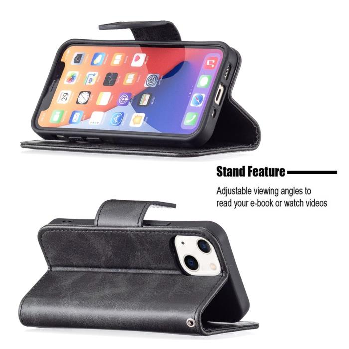 Bild 4, iPhone 13 Mini - Shark Solid Läder Fodral - Svart
