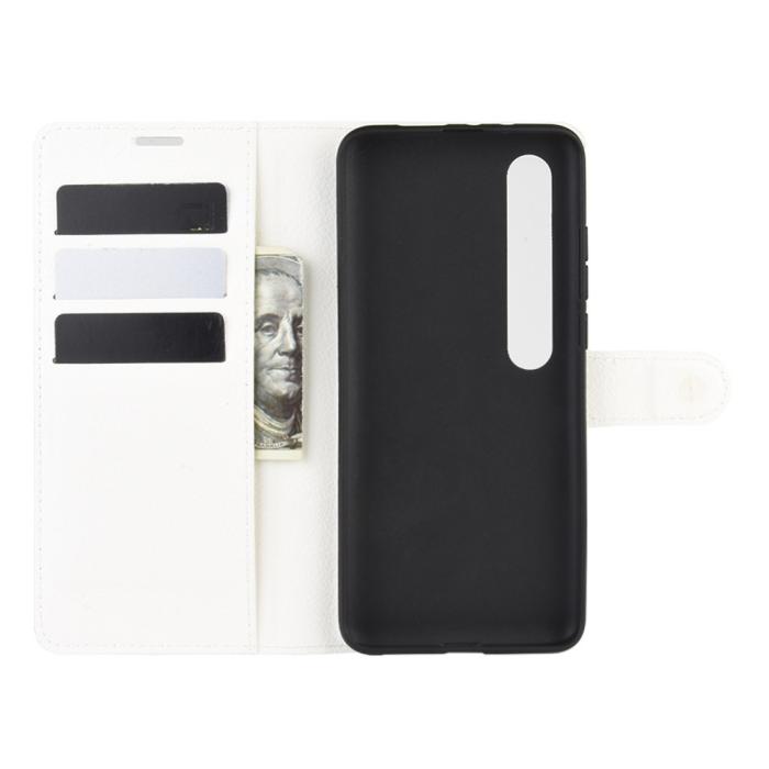 Bild 3, Xiaomi Mi 10 / 10 Pro - Litchi Plånboksfodral - Vit