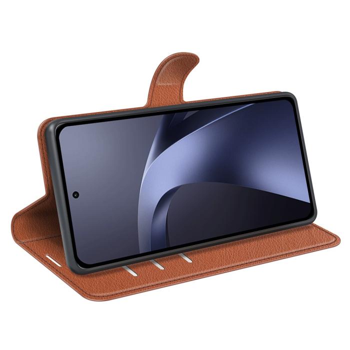 Bild 2, Xiaomi 17T Pro Fodral Litchi Läder Brun