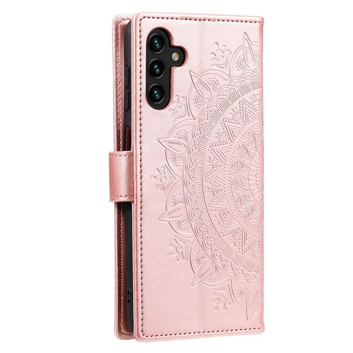 Bild 5, Samsung Galaxy A54 5G Fodral Mandala Läder Roséguld