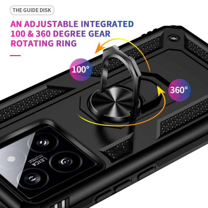Bild 6, Xiaomi 14 Skal Ring Hybrid Armor Svart