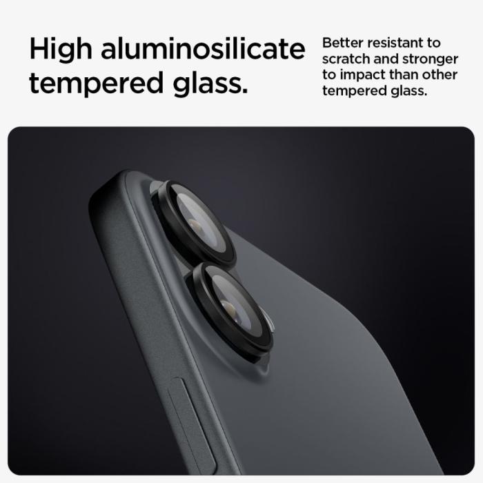 Bild 6, Spigen iPhone 16/16 Plus 2-PACK Linsskydd Optik GLAS.tR 