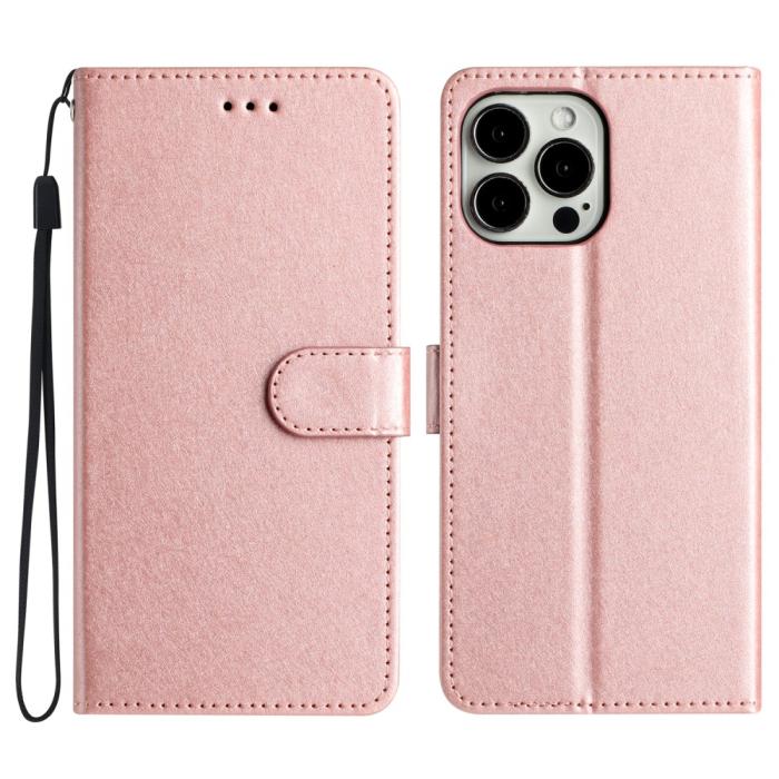 Bild 1, iPhone 16 Pro Max Fodral Silk Textur Med Snodd Ljus Rosa