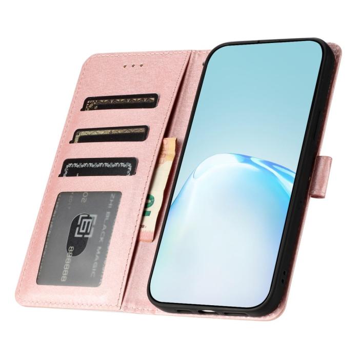 Bild 2, iPhone 16 Pro Max Fodral Silk Textur Med Snodd Ljus Rosa