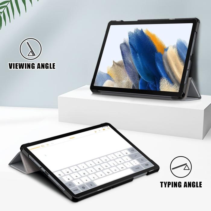 Bild 3, Samsung Galaxy Tab A9 Plus Fodral Tri-Fold PU Läder Grå