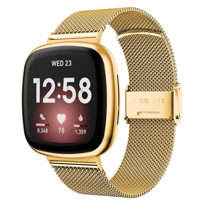 Bild 2, Fitbit Versa 4/Sense 2 Klockarmband Milanese Guld