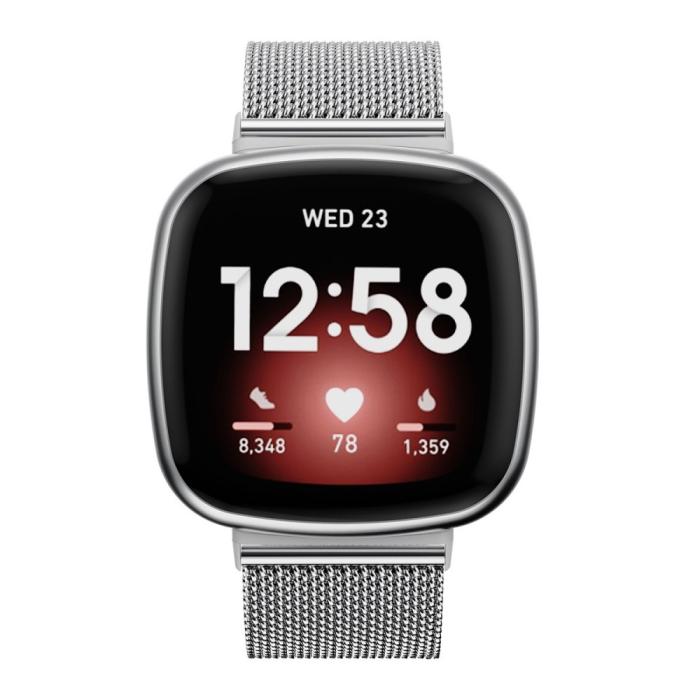 Bild 3, Fitbit Versa 4/Sense 2 Klockarmband Milanese Silver